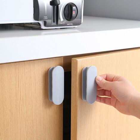 Lot de 2 gris poignées de porte de balcon, poignées de porte, poignées de porte autocollantes, poignées de placard, porte de balcon, extérieur, poig