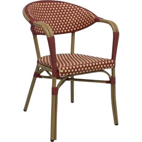 Fauteuil SERENA en Rotin synthétique style bistrot pour extérieur