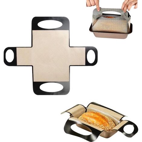 Tappetino da forno, tappetino per cuocere il pane, tappetino per teglia, tappetino antiaderente per confezionamento del pane, 49 x 39 cm (Beige) (1/5)