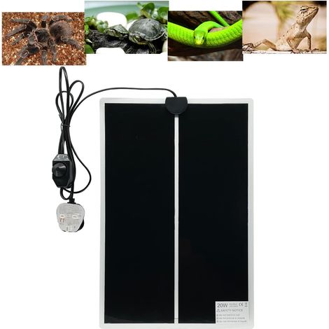Tapis chauffant pour reptiles (20 W, 16,5 x 11 pouces), avec réglage de la température, pour reptiles, tortues, serpents, lézards, geckos, bernard-l' (1/5)