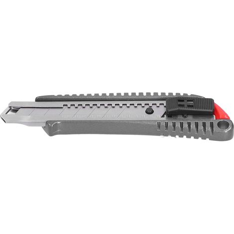 Cutter manuel en métal, rétractable et autobloquant, couteau utilitaire pour papier, outil de coupe en métal, largeur 18 mm (1/5)