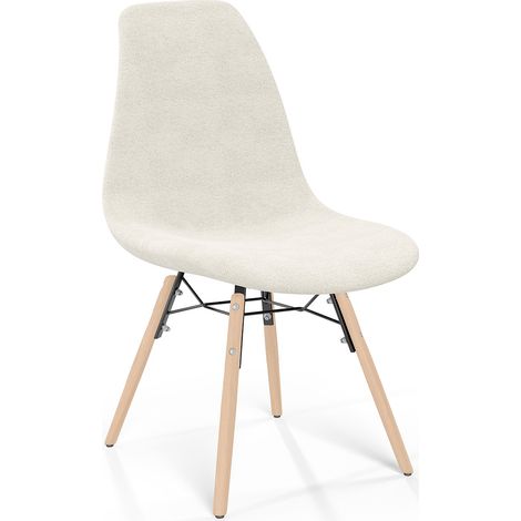 Sedia da pranzo scandinava imbottita in bouclé – Da pranzo o scrivania - Skögur Bianco