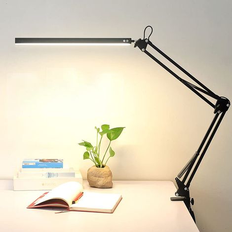Lampe de Bureau, Lampe de Bureaux LED, Lampe de Table de Protection des Yeux, 10 Niveaux de Luminosité et 3 Modes D'éclairage, Très Approprié L'étude et Travailler (1/5)