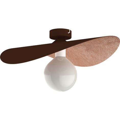 LUMICOM  PIUMA Plafoniera, 1X E27, max 42W, metallo, marrone corten/foglia rame, D.40cm