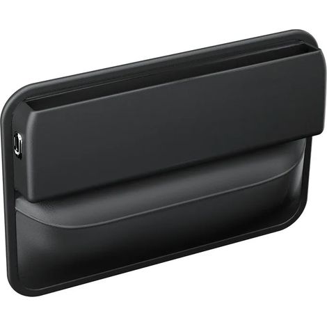 (Style A) Anchtek Sac de rangement pour sièges auto, housse en cuir PU, compartiment de rangement pour console centrale et siège latéral, avec ouverture pour câble de chargement. (1/5)