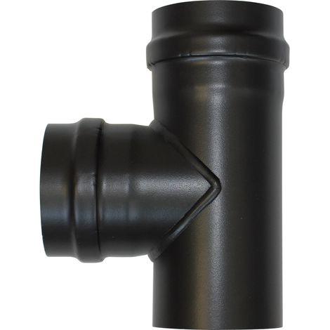 Sivac – Té à 90° noir – Raccord fumisterie Ø 80 mm – Pour poêle à granulés – Évite les condensats (1/2)
