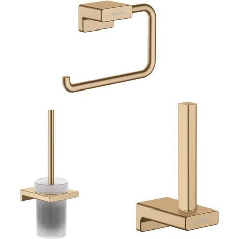 HANSGROHE Escobillero AddStoris + Portarrollos + Reserva de portarrollos bronce cepillado