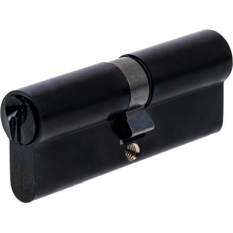 Cylindre de Serrure 40x40 mm Noir, 5 Goupilles, Cylindre de sûreté - Porte d’entrée, Portes extérieures, Porte de service, Portes intérieures, 3 Clés (1/5)