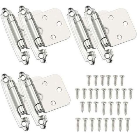 6 Pcs Charniere Porte Charnière à Fermeture Automatique Matériau en Acier Laminé à Froid Paumelle Ressort avec Amortisseur pour Porte Placard Armoire à Chaussures Bibliothèque Cave à Vi (1/4)