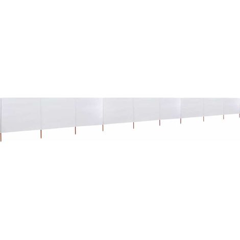 Paravent 9 panneaux Tissu 1200 x 160 cm Blanc sable