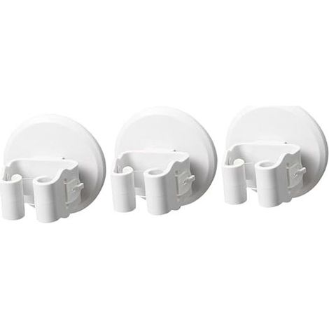 3 pièces crochet pour balai et vadrouille, fixation sans perçage, support mural polyvalent pour outils de nettoyage (1/4)