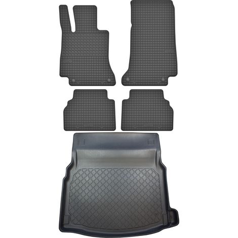 Juego de alfombrillas de goma para coche y maletero para Mercedes Clase E W213 Sedán a partir de abril de 2016. (1/5)
