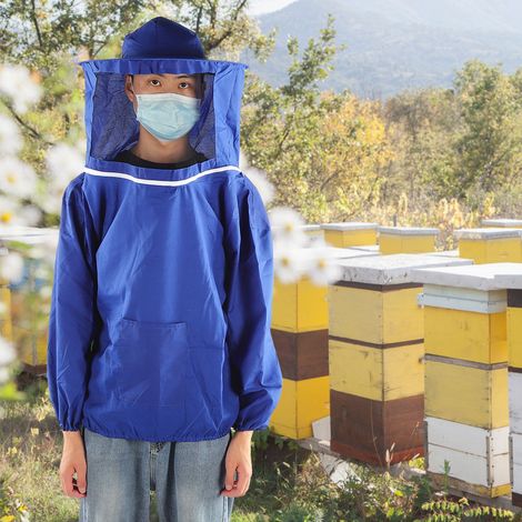 Veste de protection respirante pour apiculteur en extérieur, combinaison d'apiculteur, accessoire bleu (1/5)