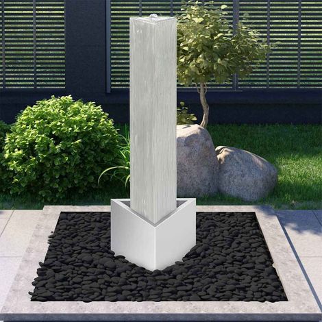 vidaXL Fuente de jardín de acero inoxidable plateado 37,7x32,6x110 cm (1/5)