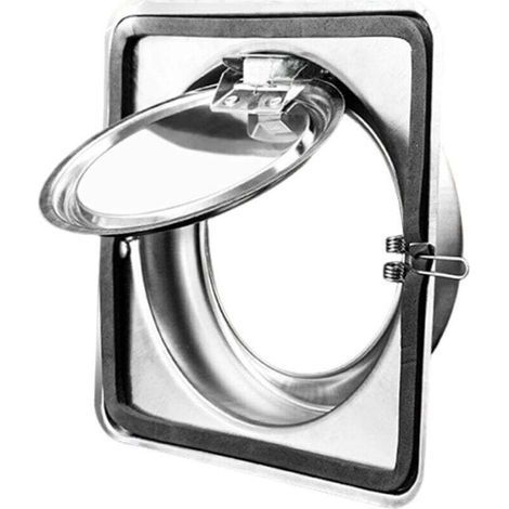 Clapet anti-retour pour hottes de cuisine, version inox, 18,8 cm x 18,8 cm (1/4)