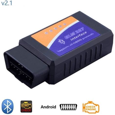 Adaptateur OBD2 - ELM327 - V2.1 - Bluetooth - Universel - Noir (1/4)