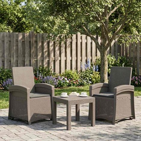 Teenpull – Liegesessel Garten Rattan-Optik 2 pcs Hellgrau und Anthrazit PP (1/5)