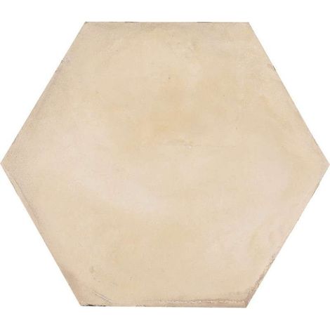 Carrelage sol / mur hexagonal effet ciment vieilli beige 25x21,6 cm TERRA AVORIO HEXAGONAL (vendu par boite de 1,17m2) (1/3)