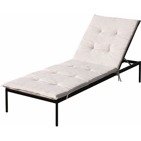Matelas bain de soleil extérieur haute résistance capitonné FERRET Naturel 60x190 cm
