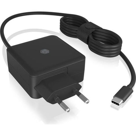 ICY BOX IB-PS101-PD Cargador de pared USB-C PD 90W USB-A Negro Cable 1,8m (1/4)