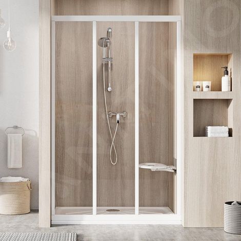 Ravak Supernova - Porte de douche en trois parties ASDP3-120, 1170-1210 mm, blanc/verre clair 00VG01R2Z1 (1/5)
