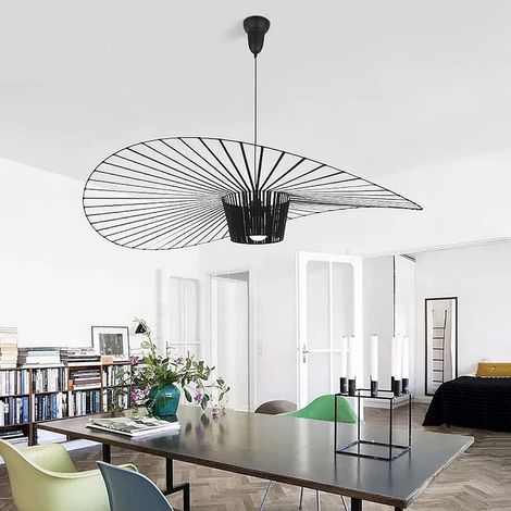 Vertigo E27 Pendelleuchte für Restaurant, Lampenschirm, Restaurant, Bar, Café, Fiberglas/Polyurethan, kreativer Kronleuchter (schwarz, 80 cm)