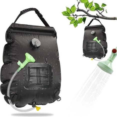Sac de Douche Solaire - 20 L - PVC - Pour Camping Randonnée Plage - Vert (1/4)