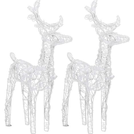 Renne di Natale 2 pz Bianco Freddo 80 LED in Acrilico vidaXL (1/7)