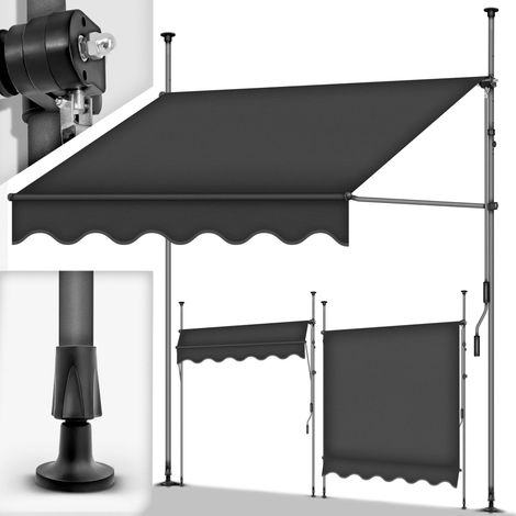 tillvex Balkonmarkise 350 cm Anthrazit Gelenkarm Markise Klemmmarkise Sonnenmarkise Balkon ohne Bohren (1/5)