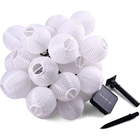 Guirlande lumineuse solaire d'extérieur, 6 m, 30 LED, étanche, 2 modes, pour jardin, arbres, terrasse, mariage, fête, festival