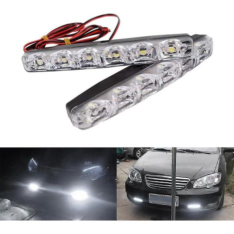 COPPIA LUCE LUCI DIURNE 6 LED ULTRA BIANCO BIANCA AUTO MOTO TUNING DIURNA DRL WS (1/5)