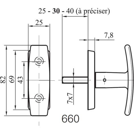 Bouton sur rosace 660 zamac chromé - MAP - MAP-660C (1/2)