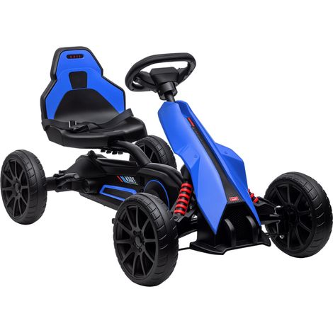 Karting à pédales pour enfants de 3 à 8 ans avec siège réglable et roues en EVA, 100 x 58 x 58,5 cm, bleu