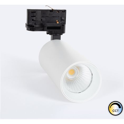 Faretto LED per Binario Trifase 18W CCT Selezionabile Misoh (2700K - 4000K - 6000K) 38º Nero / Bianco CCT (1/5)
