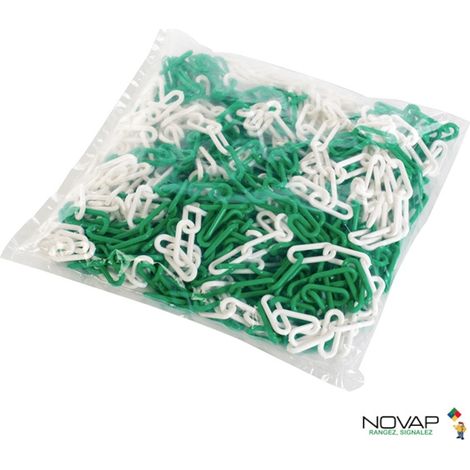 Chaîne de signalisation Diamètre 8 mm vert et blanc Sac de 25 mètres - NOVAP (1/4)