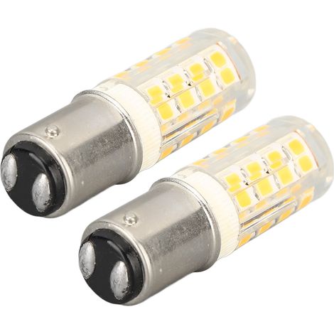 Lot de 2 ampoules LED BA15D de type « petit maïs » à intensité variable, pour machines à coudre, réfrigérateurs et autres appareils électroménagers (lumière blanche). (1/5)