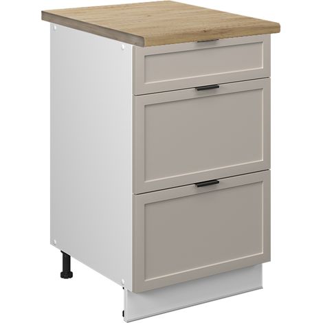 Armoires de cuisine Fame-Line, GrisBeige, 50 cm, AP Goldkraft, Vicco