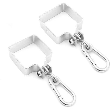 Juego de 2 ganchos para columpios cuadrados de 90 mm – Fijación resistente de ganchos y vigas – Para la estabilidad de columpios, equipos de entrenamiento, hamacas (1/4)