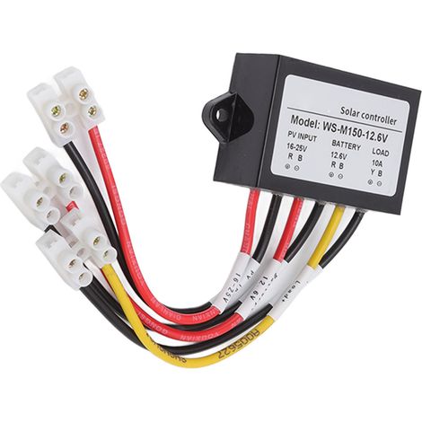 Contrôleur solaire MPPT 150 W 10 A 12 V pour batteries au plomb-acide et lithium-fer-phosphate, alimentation 24 h/24, WS-M150-12,6 V, normalement ouvert (1/5)