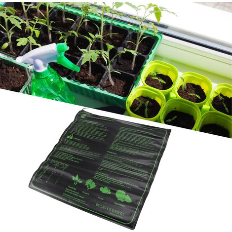 Manta calefactora para el cultivo de plántulas con 6 niveles de calor ajustables, PVC siliconado impermeable, 50 x 50,6 cm, enchufe VW1-EU, 220–240 V (1/5)