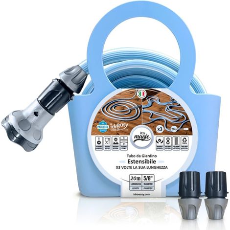 Tuyau d'Irrigation, 20 mètres, Tuyau Extensible et Flexible, avec pomme de Douche et Sac assorti (1/5)