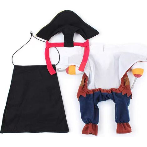 1 déguisement de pirate pour chien et chat, marron, polyester, taille S/M/L/XL, pour fêtes et photos (1/5)