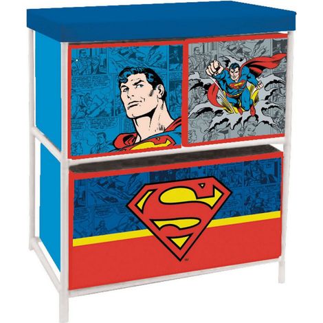 Meuble de rangement à 3 paniers Superman (1/3)