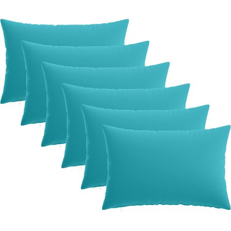 Kissenbezug 6 pcs HEERLEN Türkis 40 x 60 cm Polyester vidaXL