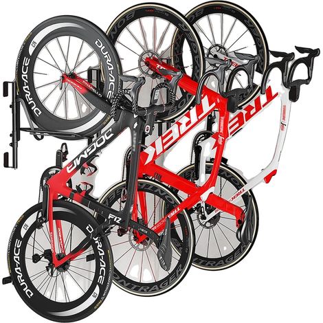 Portabiciclette da parete, realizzato in robusto acciaio al carbonio, altezza regolabile, supporta fino a 45 kg, adatto a biciclette da 40 a 74 cm, design pieghevole. (1/5)