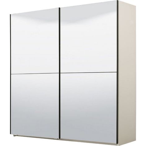 Armario Grande Ponso, Ropero Dormitorio, 8 Estantes, 2 Puertas, 217x210h cm Blanco