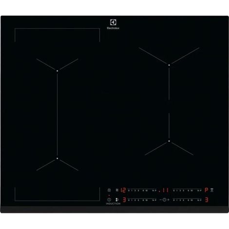 Placa de inducción empotrada de 60 cm y 4 quemadores Electrolux CIL63443, color negro
