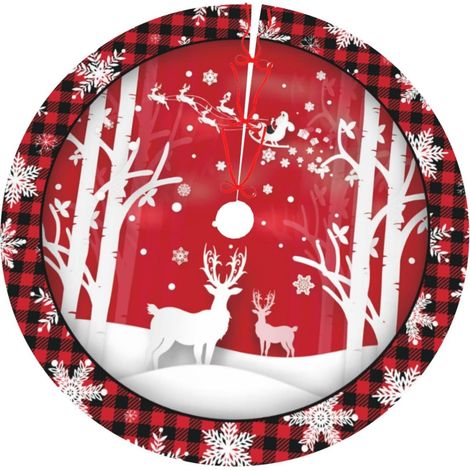 Arbre De Noël - Jupe Ronde Pour Arbre - 91 Cm De Diamètre - Décoration De Fêtes - Pour Noël Halloween Et Occasions Festives - 1 Pièce (1/5)