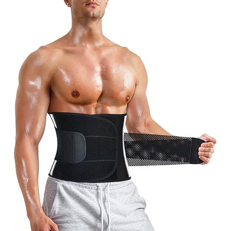 Ceinture De Sudation - Néoprène Et Polyester - Pour Entraînement Et Port Quotidien - Soutien Lombaire Avec Bâtons Rigides - Taille Réglable - 1 Pièce (1/3)