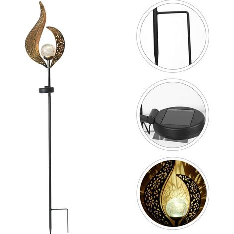 Guirlande lumineuse solaire LED d'extérieur étanche. parfaite pour les trottoirs. les pelouses. les patios ou les jardins (Bronze). (1/4)